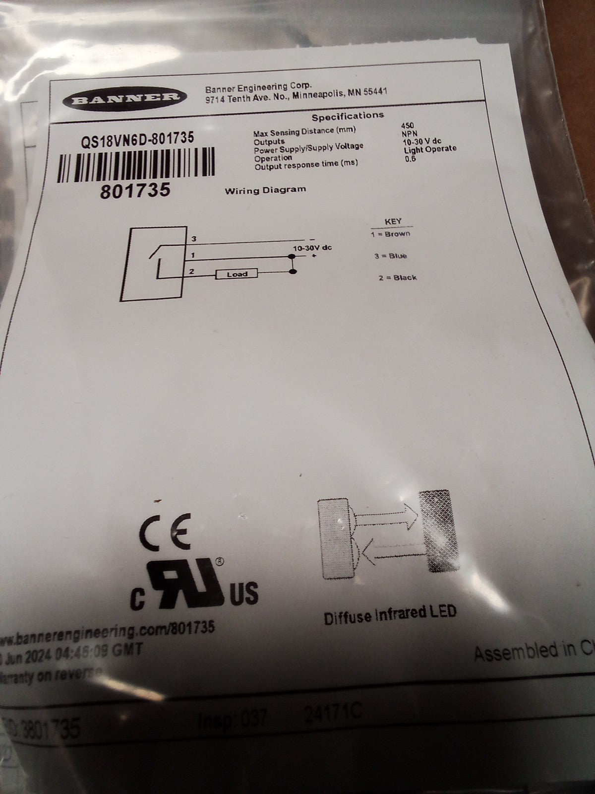 Banner QS18VN6D-801735 Photoelectric Sensor