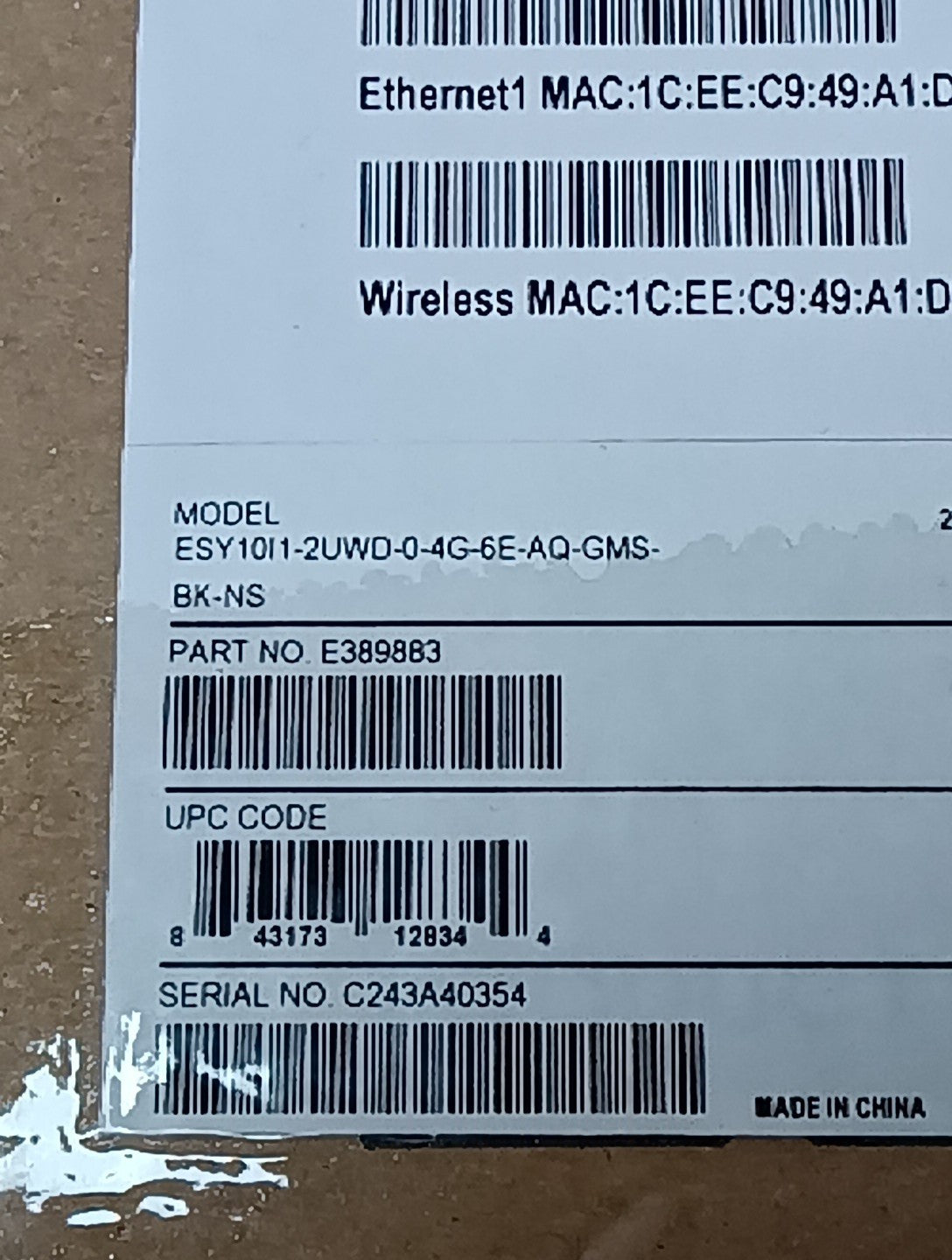 Elo Touch Solutions ESY00I1-0UWD-0-4G-6E-AQ-GMS-BK