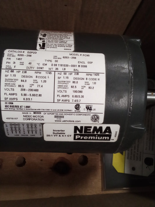 US Motors D2P2D Nema Premium Condenser Fan Motor
