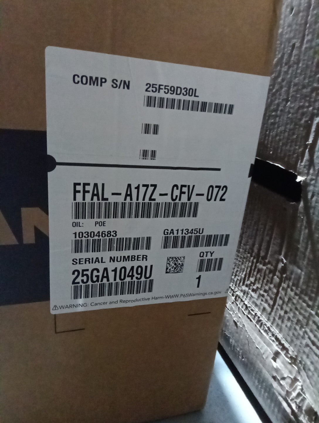 Copeland FFAL-A17Z-CFV-072 F-Line Air Cooled Condensing Unit, 208/230 V, 17.1 A