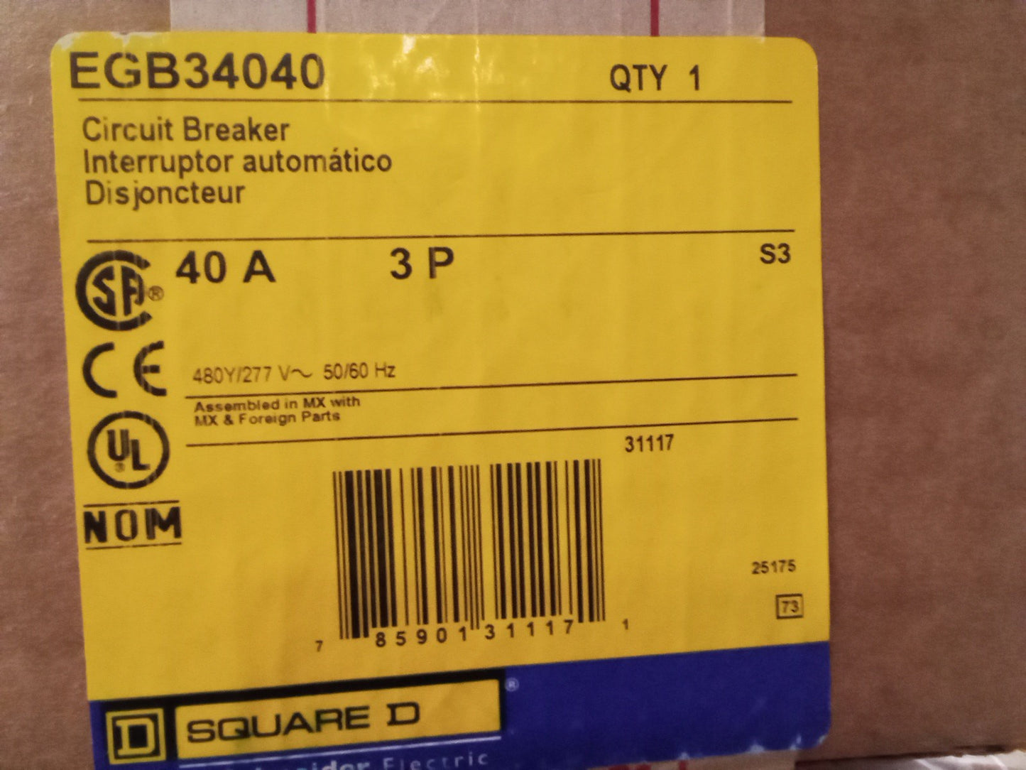 Square D EGB34040 Circuit Breaker