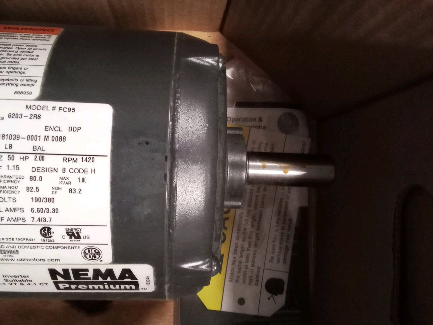 US Motors D2P2D Nema Premium Condenser Fan Motor