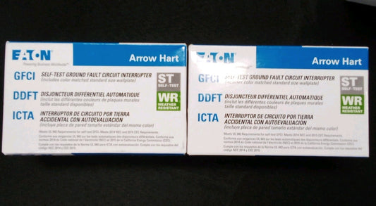 EATON WRSGF20V GFCI receptacle Weather resistant Self-test 20A Ivory(lot of 2)