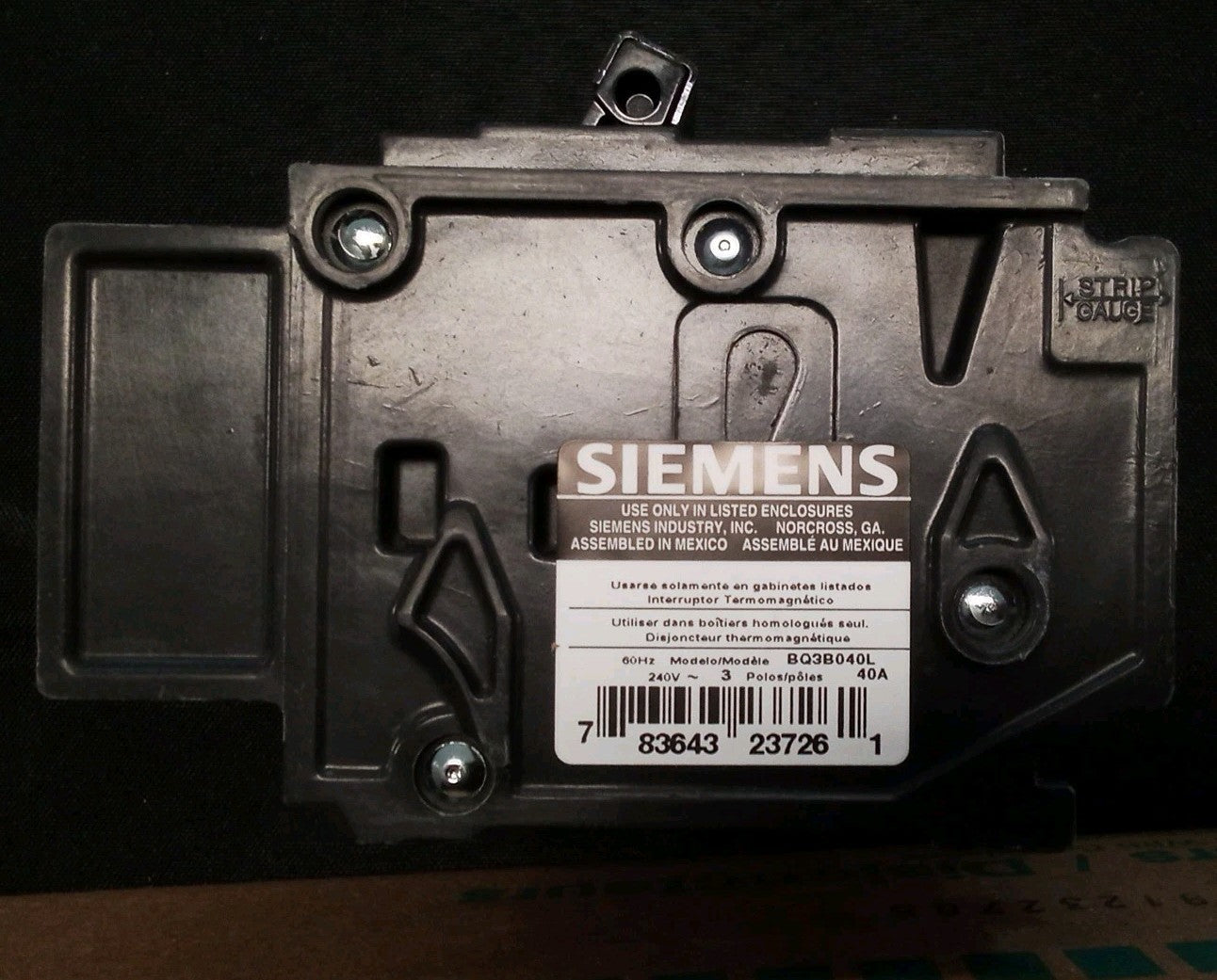Siemens BQ3B040L 3-POLE Circuit Breaker 40A