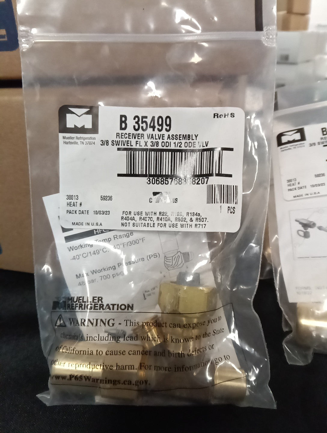 Receiver Valve-  Mueller B35499 3/8SWIVEL 3/8" ODI-1/2 ODE VLV