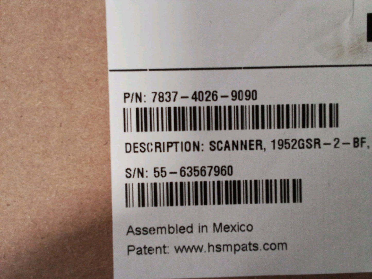 Honeywell Barcode Scanner With Cradle Charger 7837-4026-9090/7837-4028-9090