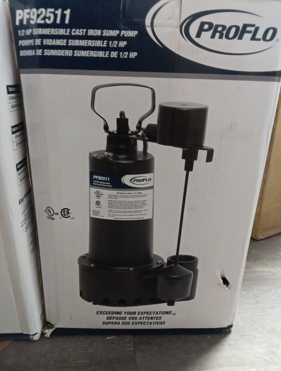 PROFLO PF92511 1/2 Hp Cast Iron Sump Pump With Side Discharge