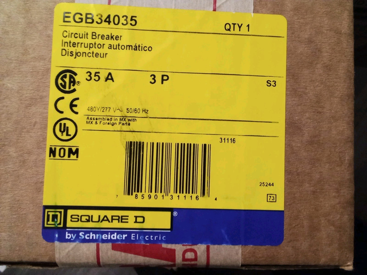 Schneider Electric EGB34035 Mini Circuit Breaker - Black