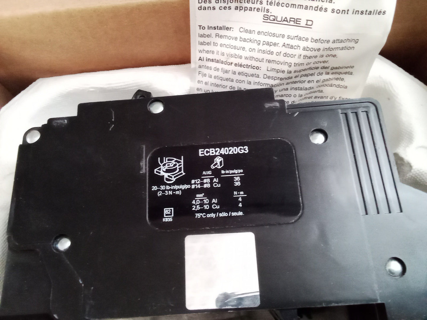 Square D ECB24030G3 Circuit Breaker