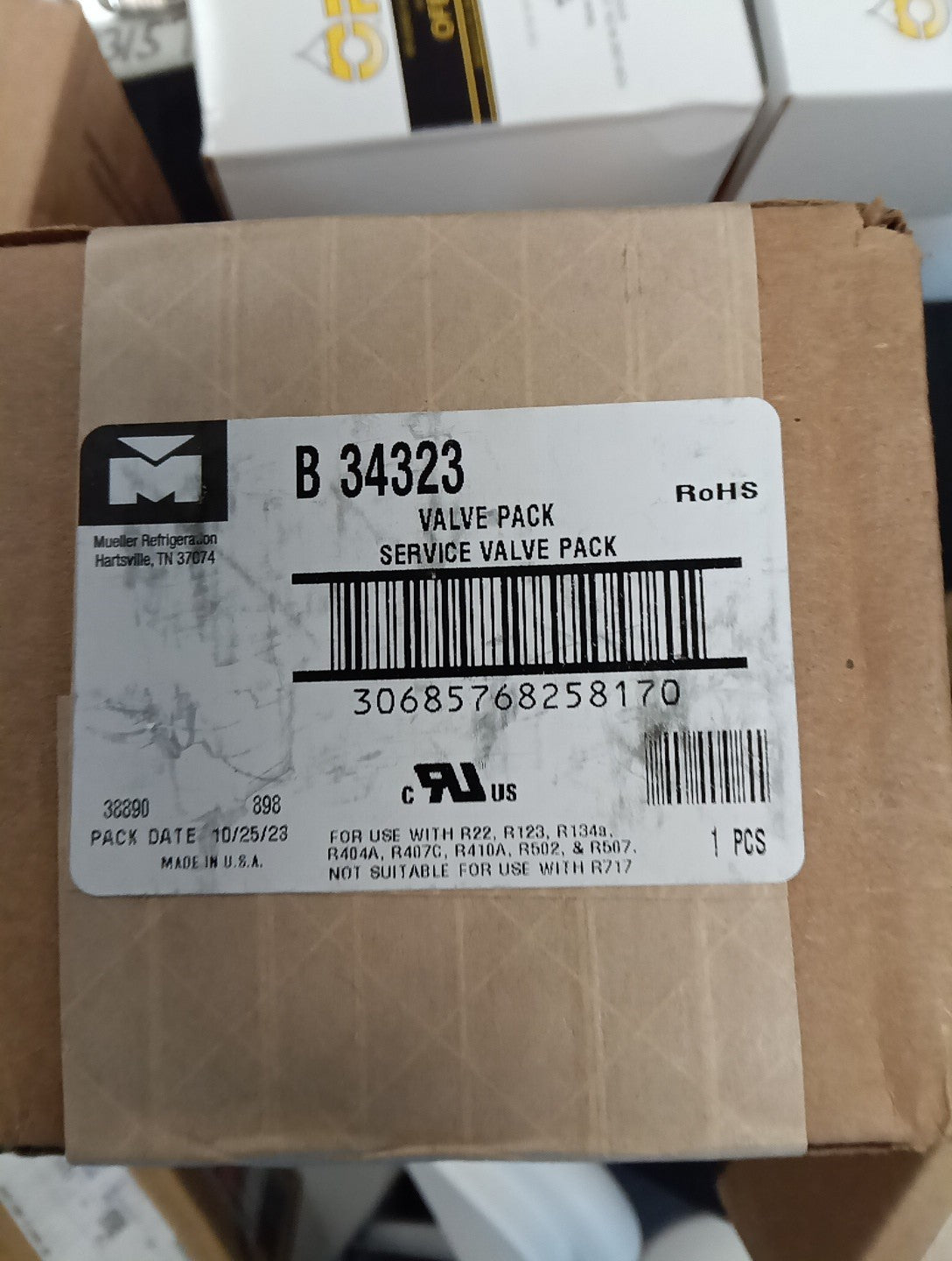 Mueller Refrigeration B34323 1-3/8" Comp Valve Kit, Metal Cap (front Seat) *New*