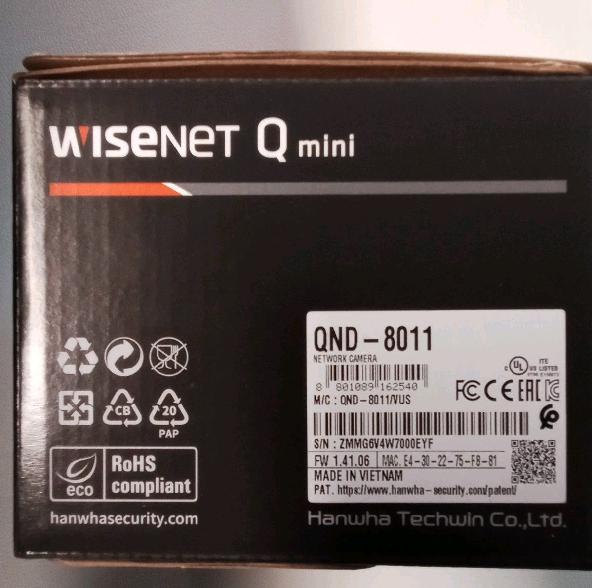 Wisenet  Q Mini QND-8011/8021 Camera