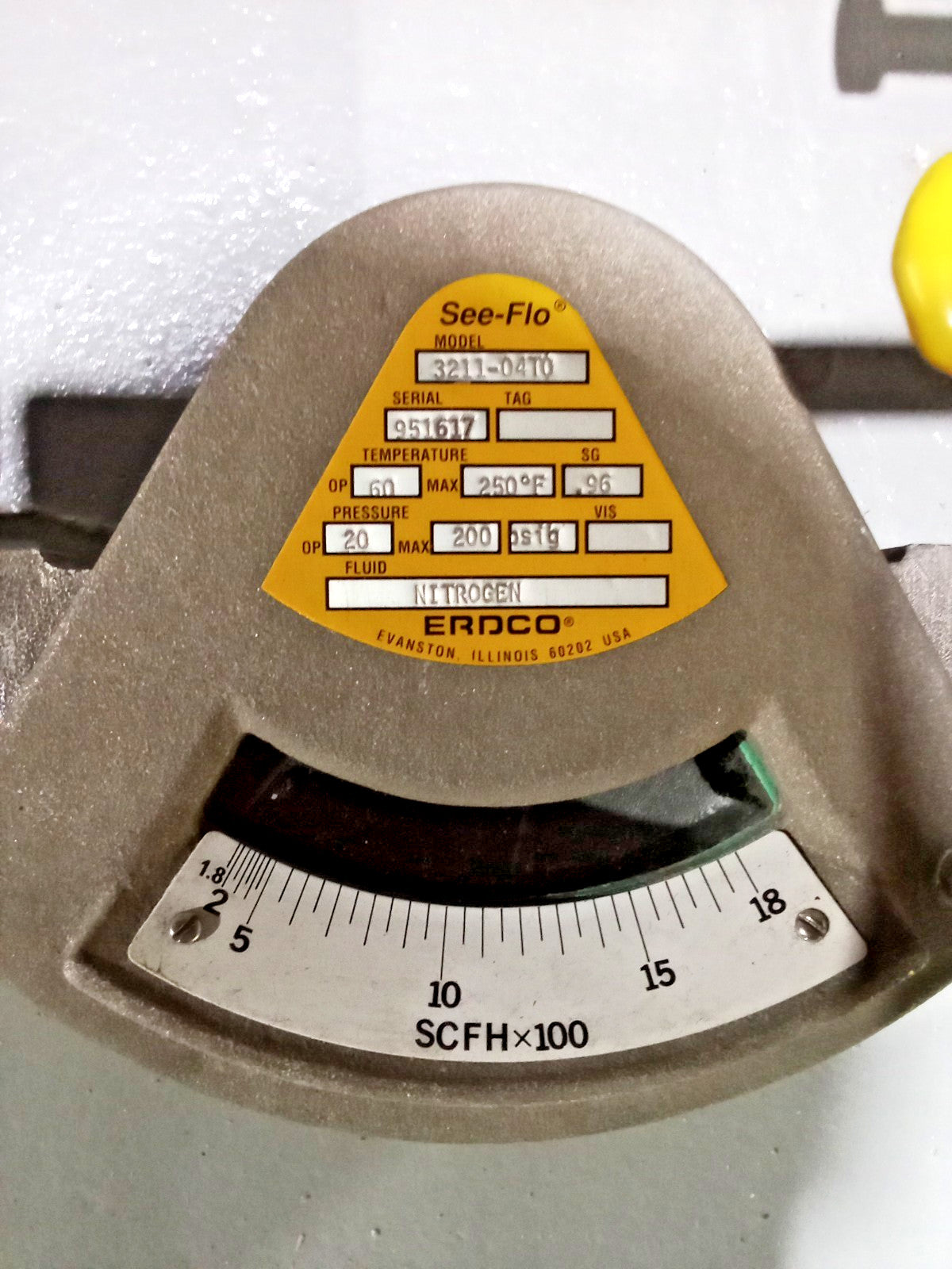 Equimeter 041 field Regulator ERDCO See-Flo Nitrogen Gas Control Assembly