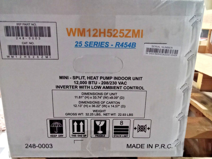 Sea Breeze WM12H525ZM Mini Split Heat Pump System 12,000 BTU, 208/230V – New