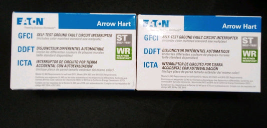 EATON WRSGF20V GFCI receptacle Weather resistant Self-test 20A Ivory(lot of 2)