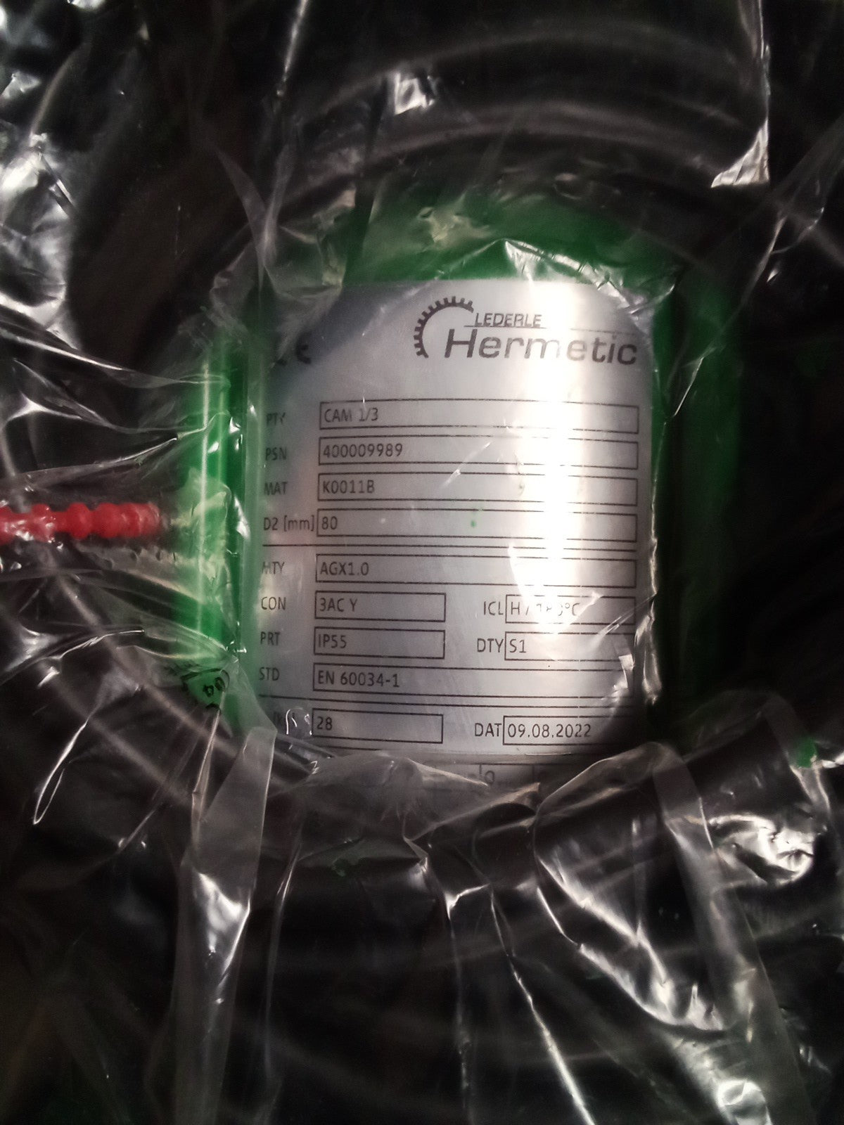 LEDERLE HERMETIC AMMONIA NH3 PUMP CAM1/3 K0011B  AGX1.0 480V / 60Hz 130MM IMP.