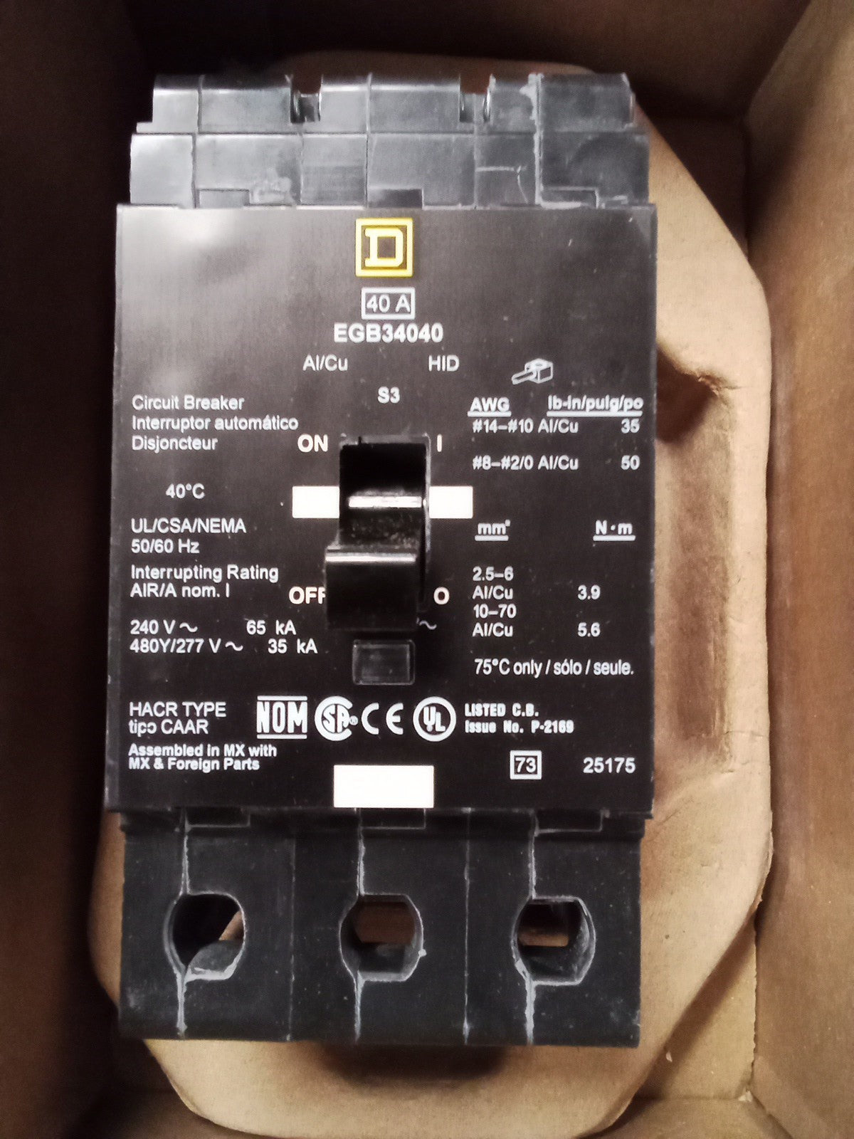Square D EGB34040 Circuit Breaker