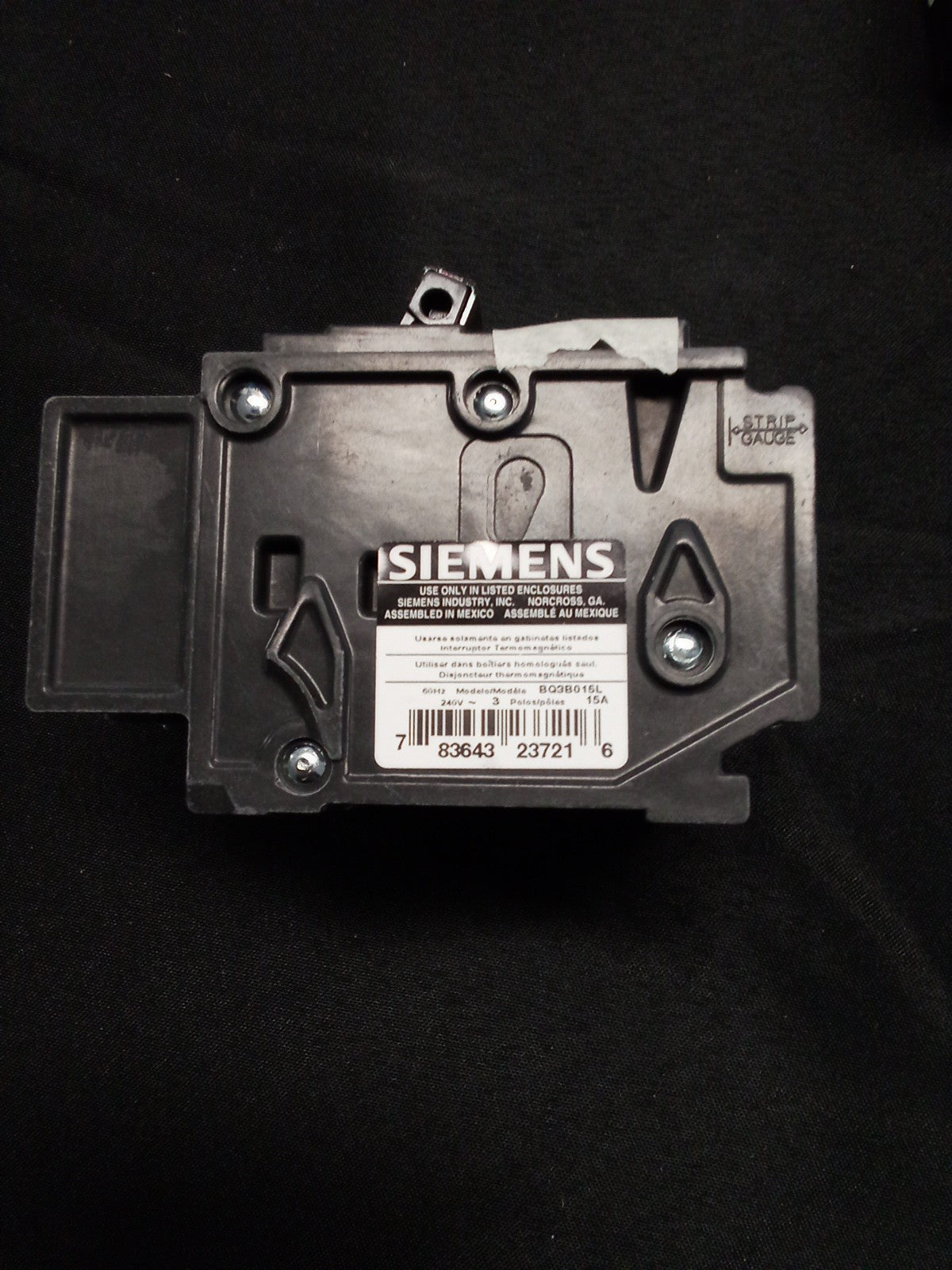 Siemens BQ3B015L 3 Pole 15 A Circuit Breaker