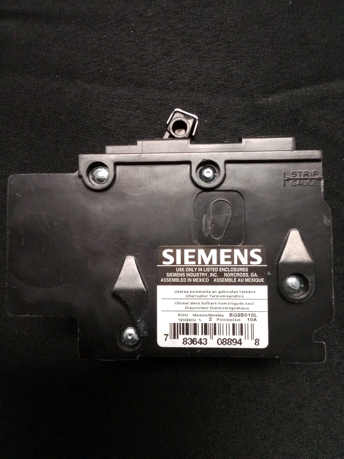 Siemens BQ2B010L 2POLE 10 A CIRCUIT BREAKER
