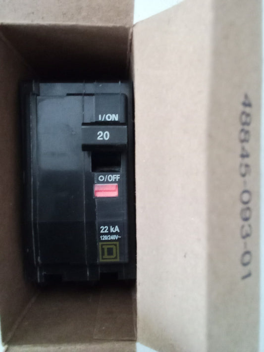 Square D QOB220 20 A Miniature Circuit Breaker