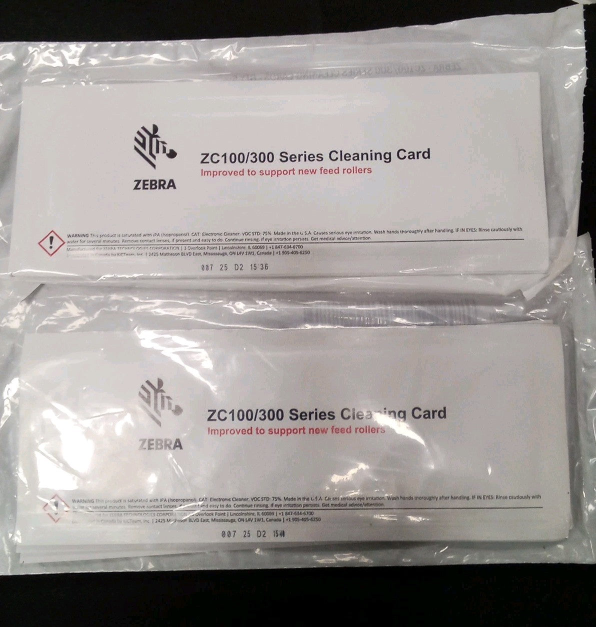 Zebra ZC100/300 Series Cleaning Card