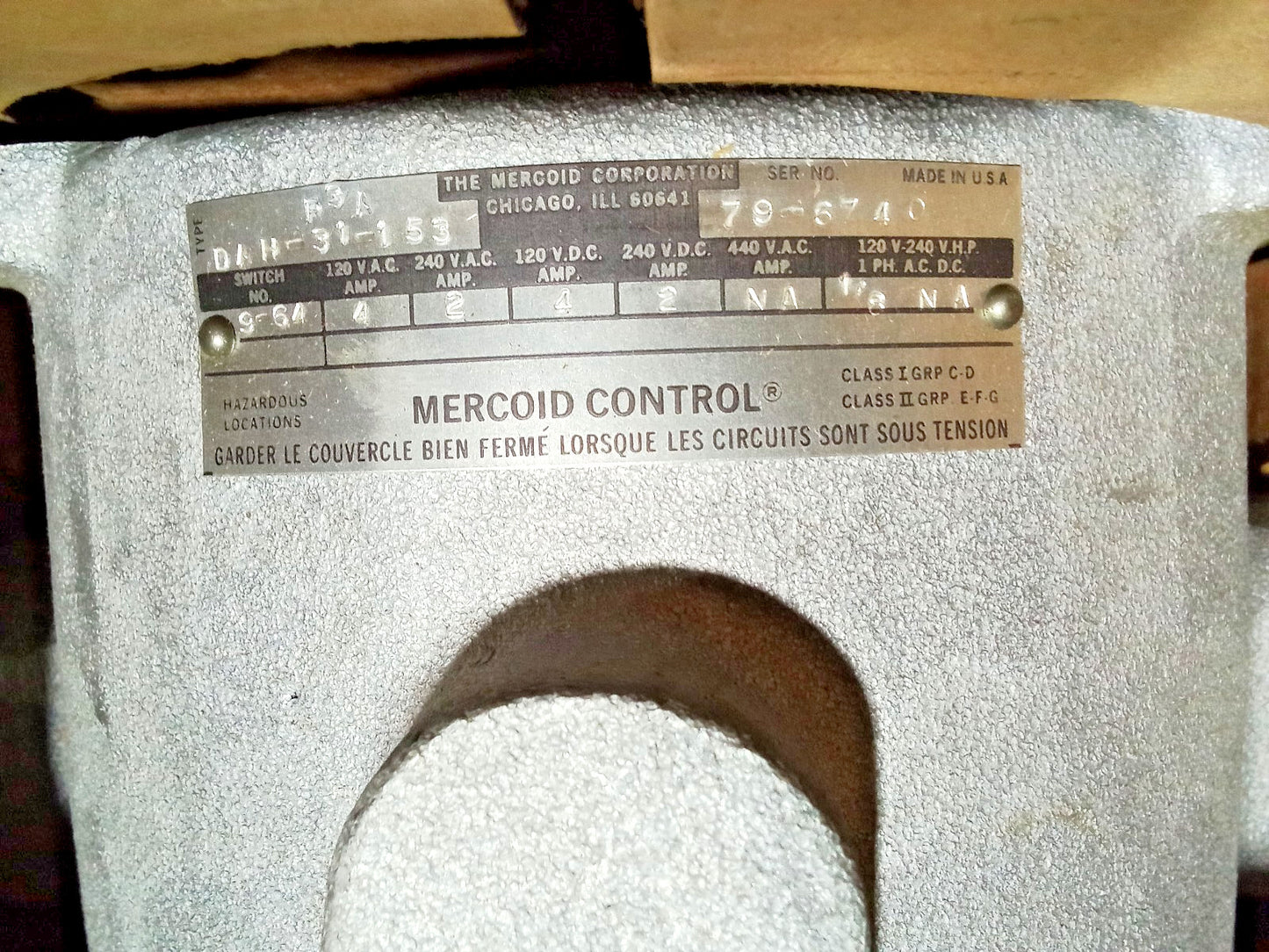 Mercoid DAH-31-153 Pressure Control Switch
