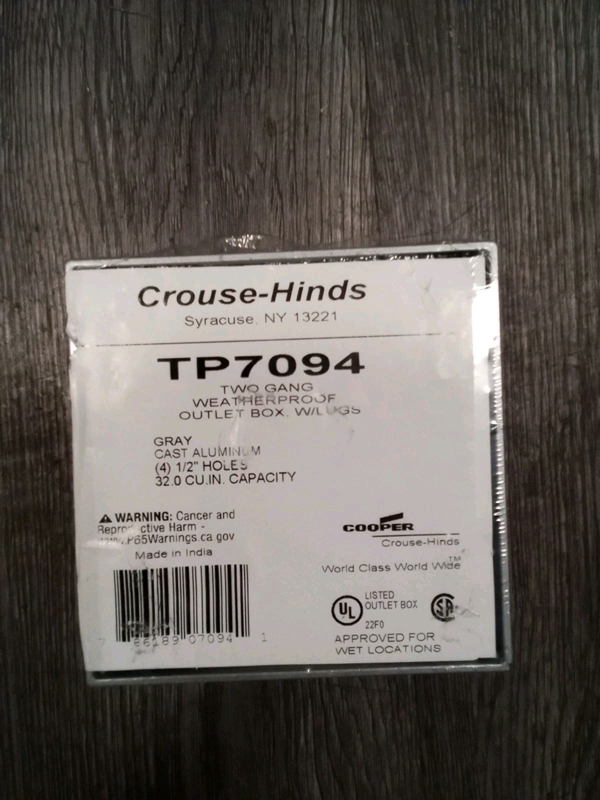 Cooper Crouse-Hinds Thepitt TP7094 2 Gang Weatherproof Outlet Box