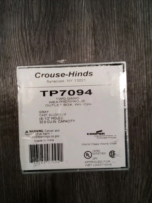 Cooper Crouse-Hinds Thepitt TP7094 2 Gang Weatherproof Outlet Box
