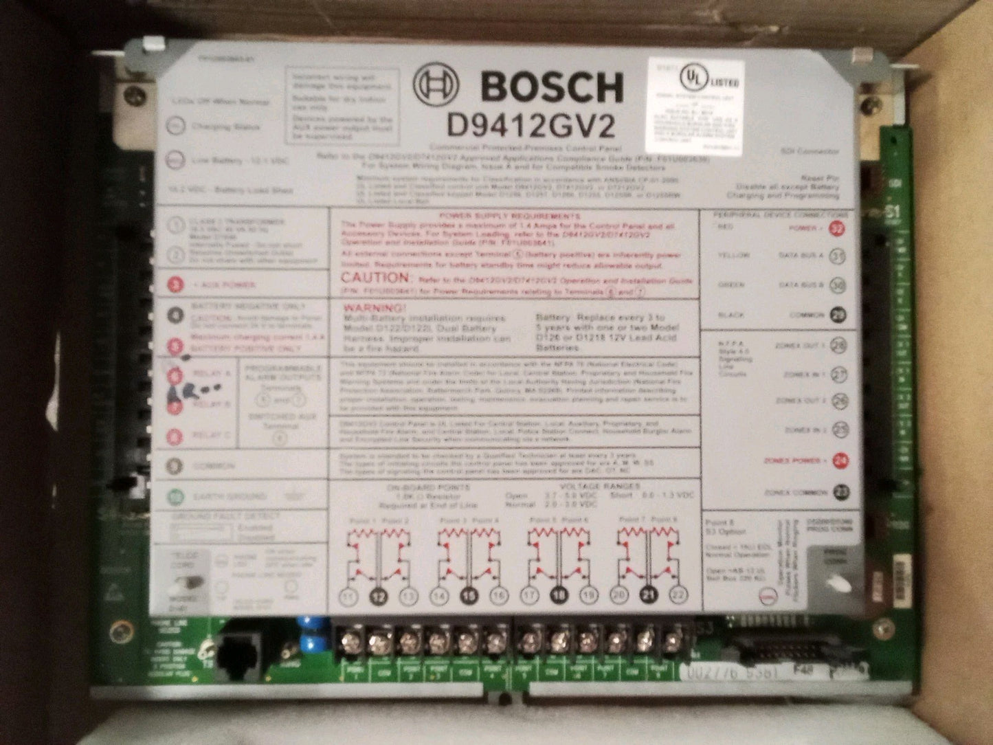 Bosch D9412GV2 IP Alarm System Control Panel G Series