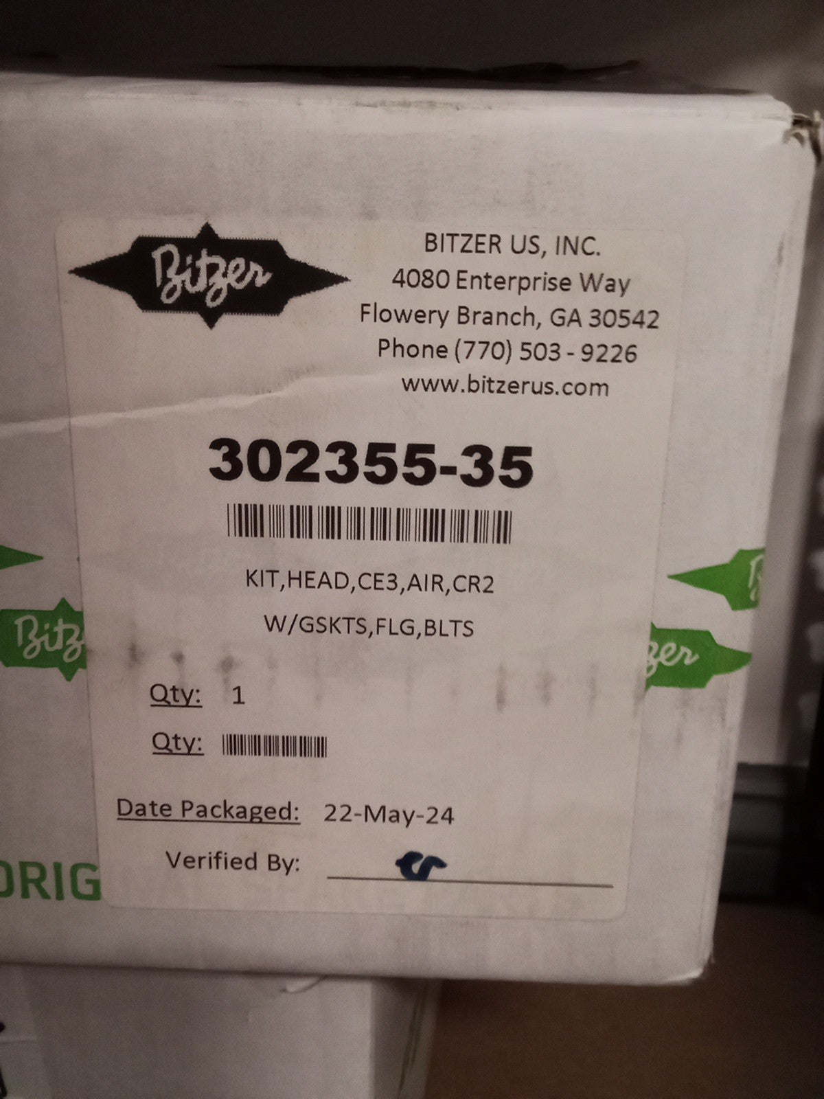 Bitzer Capacity Control W/Valve Cover Gasket 302355-35