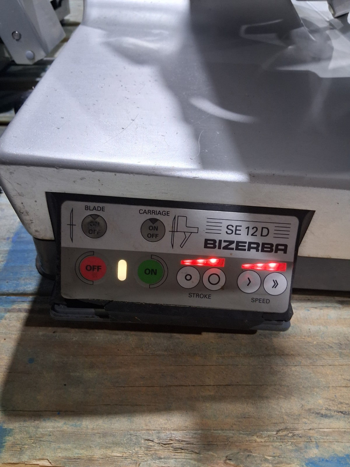 The BIZERBA SE 12 D US Automatic Manual Gravity Deli Meat Slicer.