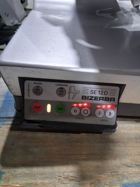 The BIZERBA SE 12 D US Automatic Manual Gravity Deli Meat Slicer.