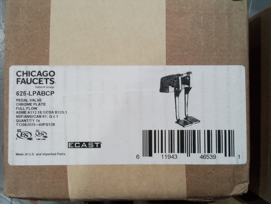 Chicago Faucets 625-LPABCP, Foot-Operated Remote Valve With Long Pedals