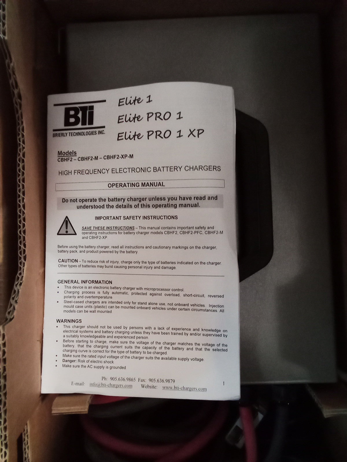 Elite Pro 1 High Frequency Battery Charger CBHF2-M