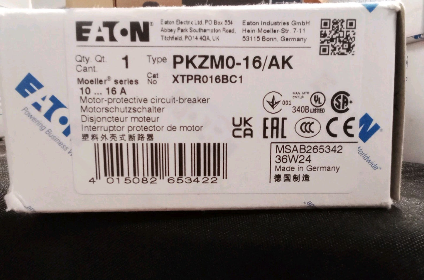 Eaton Circuit Breaker PKZMO-16/AK