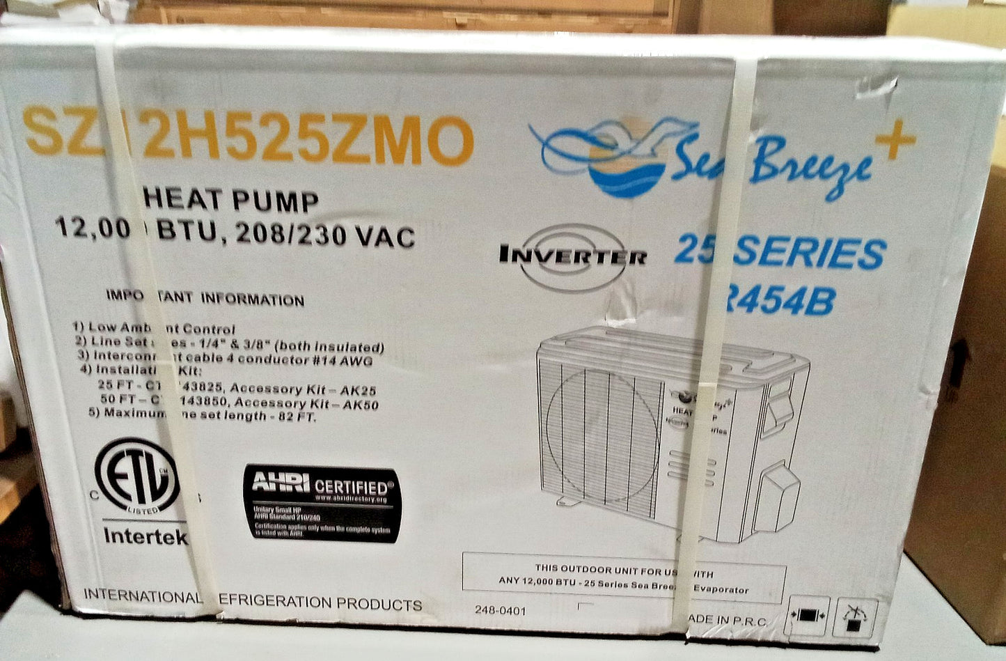 NEW Sea Breeze 25 Series 12,000 BTU Mini Split Heat Pump System R454B WM12H525ZM