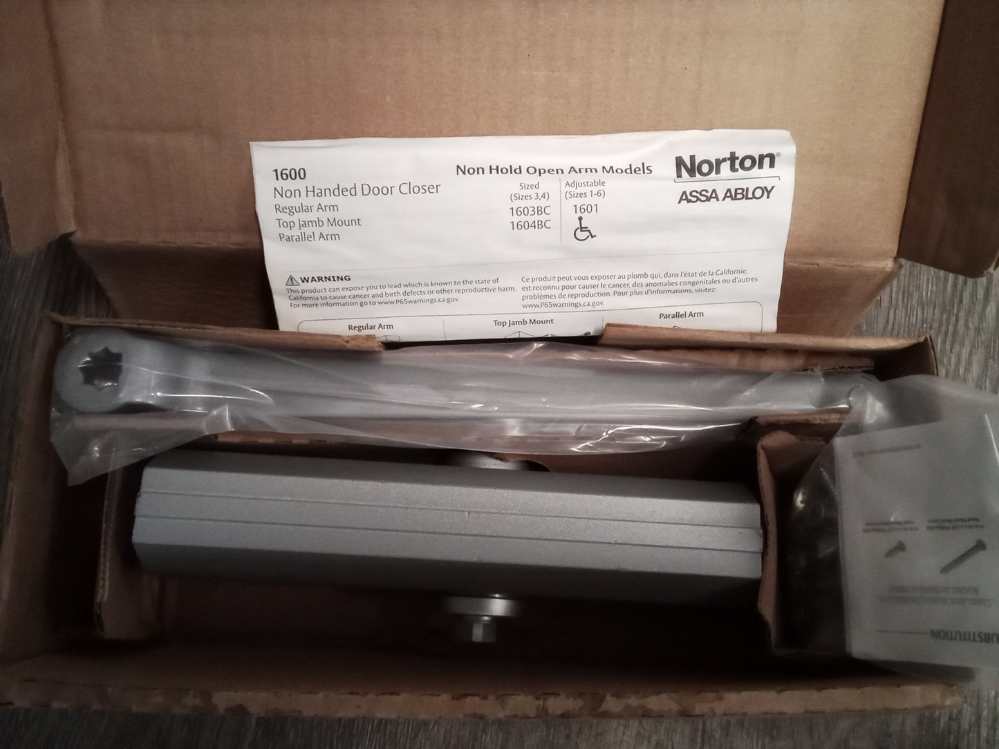 Norton Assa Abloy 1RM12 Non Handed Door Closer