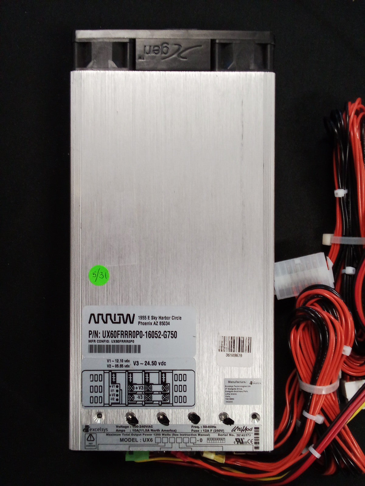 Excelsys Modular Power Supply  UX60FRRR0P0-16052-G750