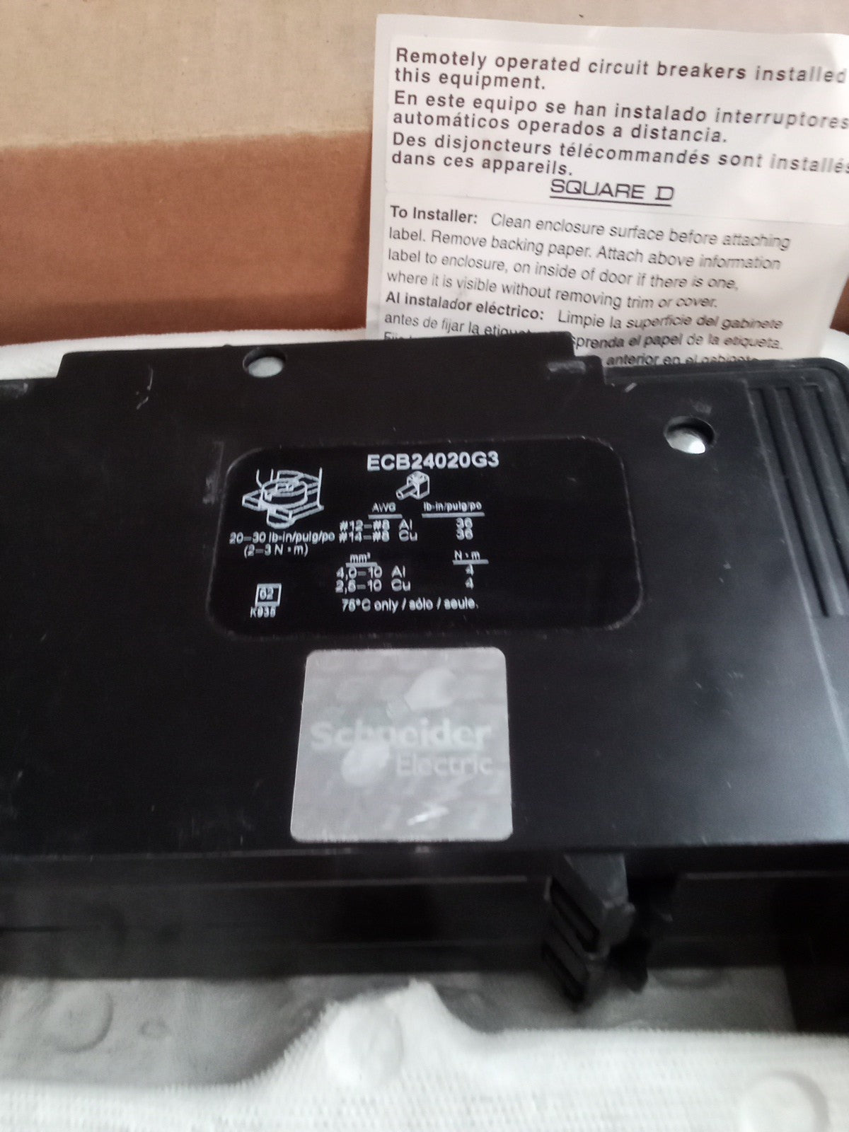 Square D ECB24030G3 Circuit Breaker