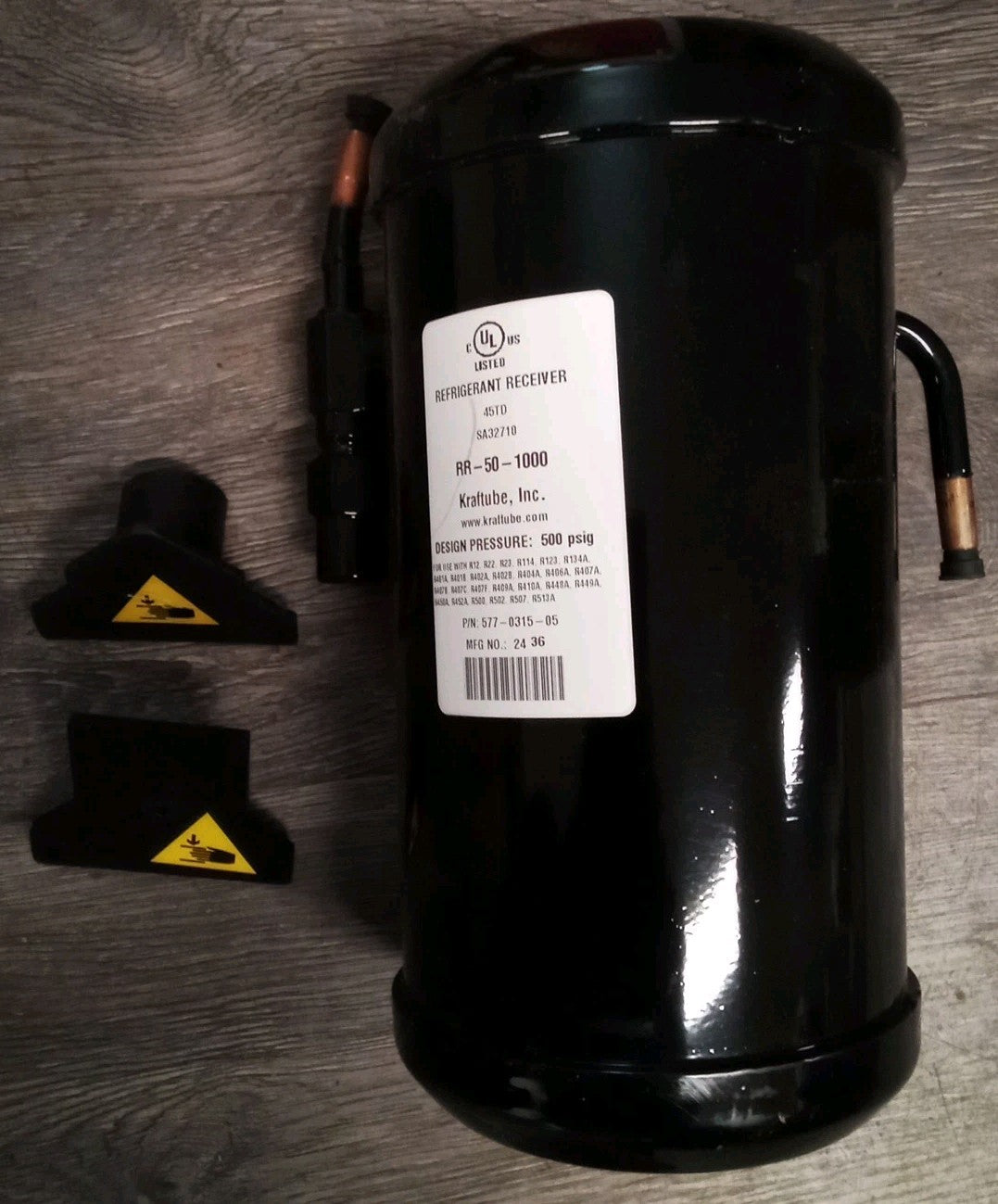 Kraftlube Inc. RR-50-1000 Emerson 577-0315-05 Refrigerant Receiver Tank