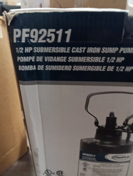 PROFLO PF92511 1/2 Hp Cast Iron Sump Pump With Side Discharge