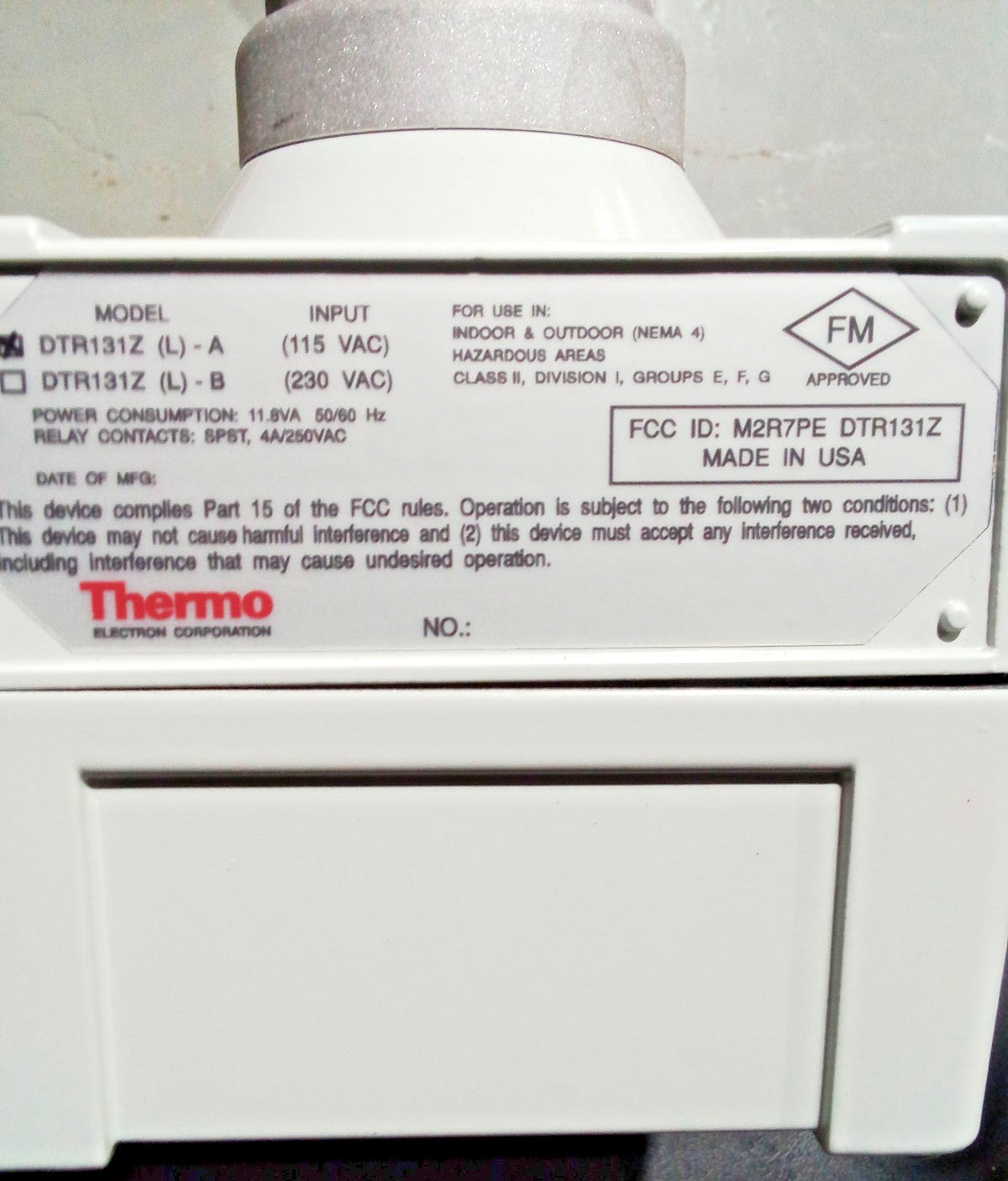 Thermo Fisher DTR131Z(HL)-A industrial Telemetry Reciever Transmitter 115VAC NEM
