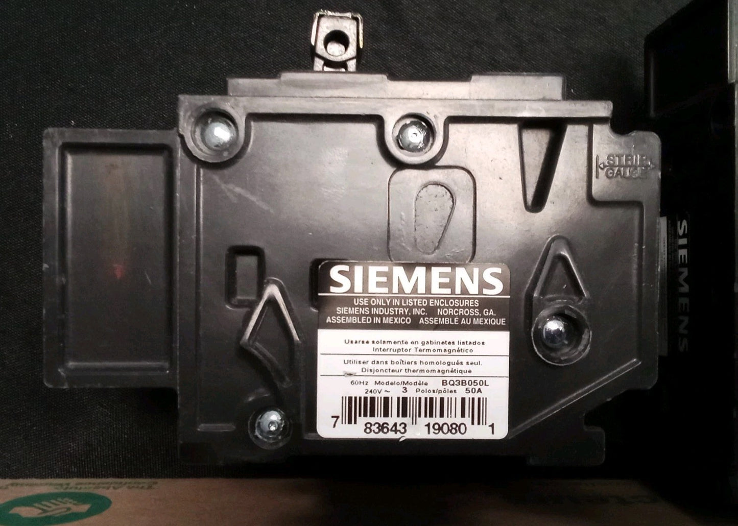 Siemens BQ3B050L  50 amp 3 pole breaker