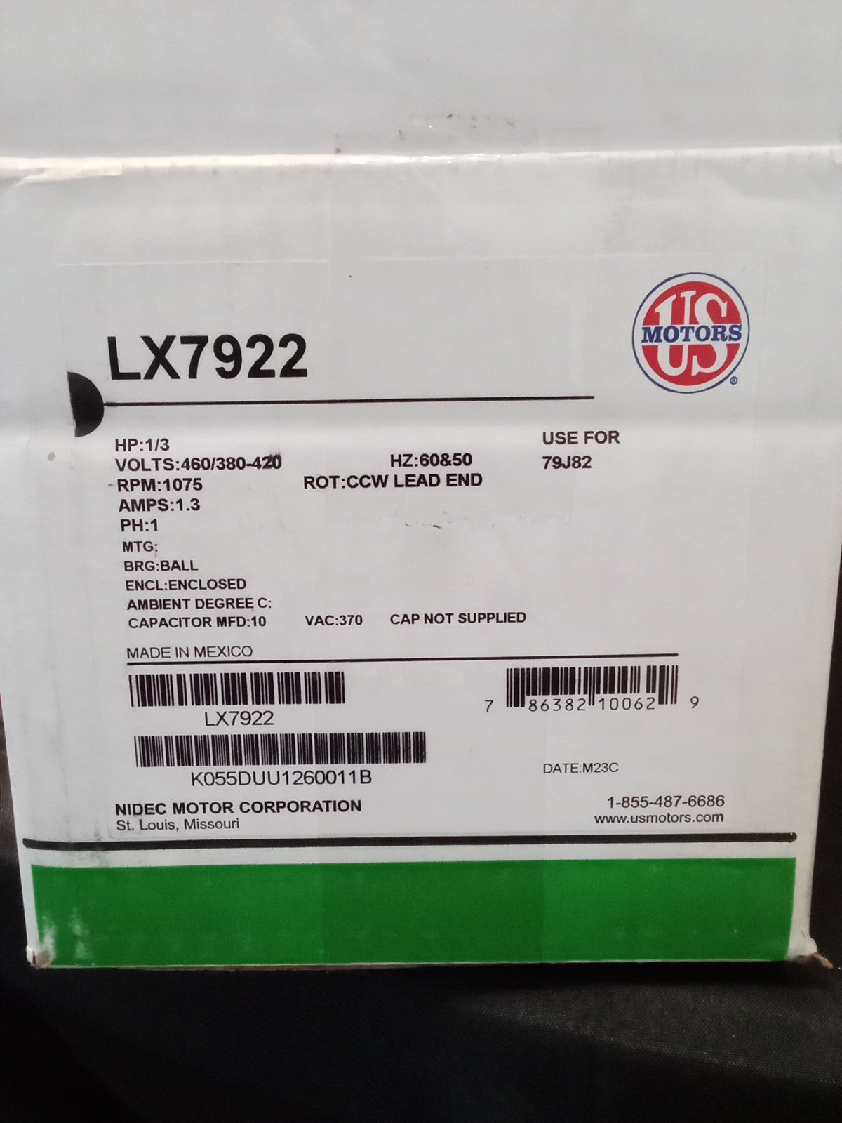 Nidec US Motors Condenser Fan LX7922