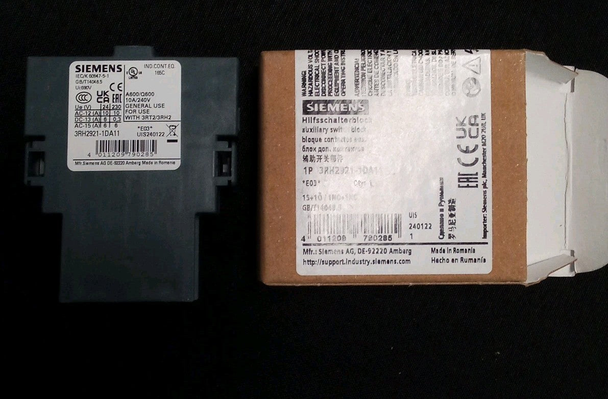 NEW SIEMENS Auxiliary Switch Block 3RH2921-1DA11