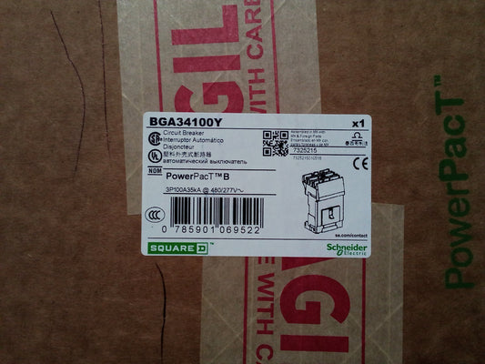 Square D BGA34100Y Circuit Breaker - Black  (NIB)