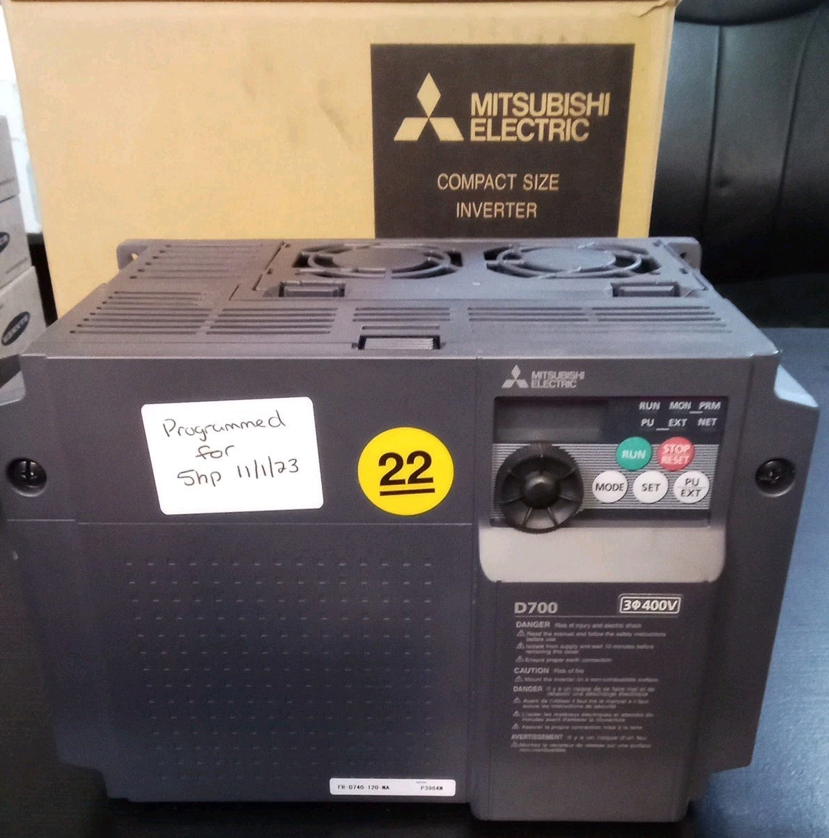 Mitsubishi FR-D740-012-NA Compact Size Inverter Program For 5hp