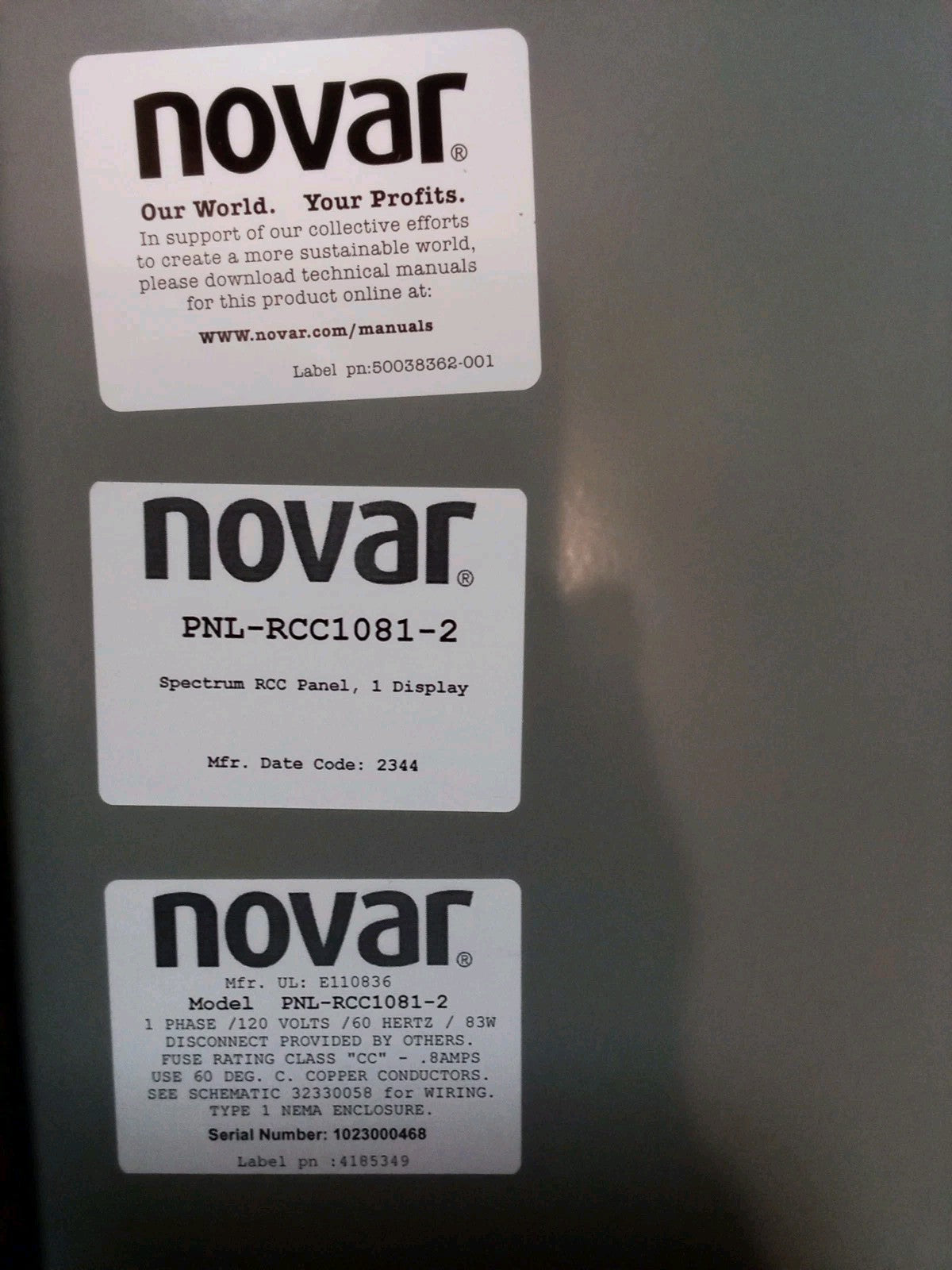 Novar Control Panel RCC1081-2