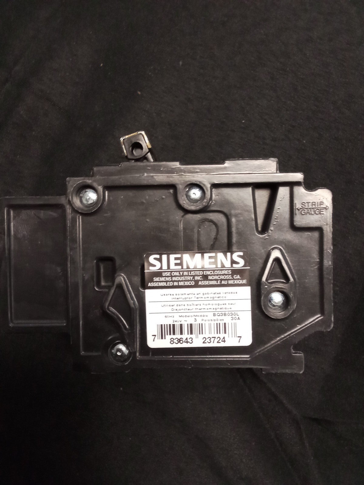 SIEMENS BQ3B030L 30 amp 3 pole breaker