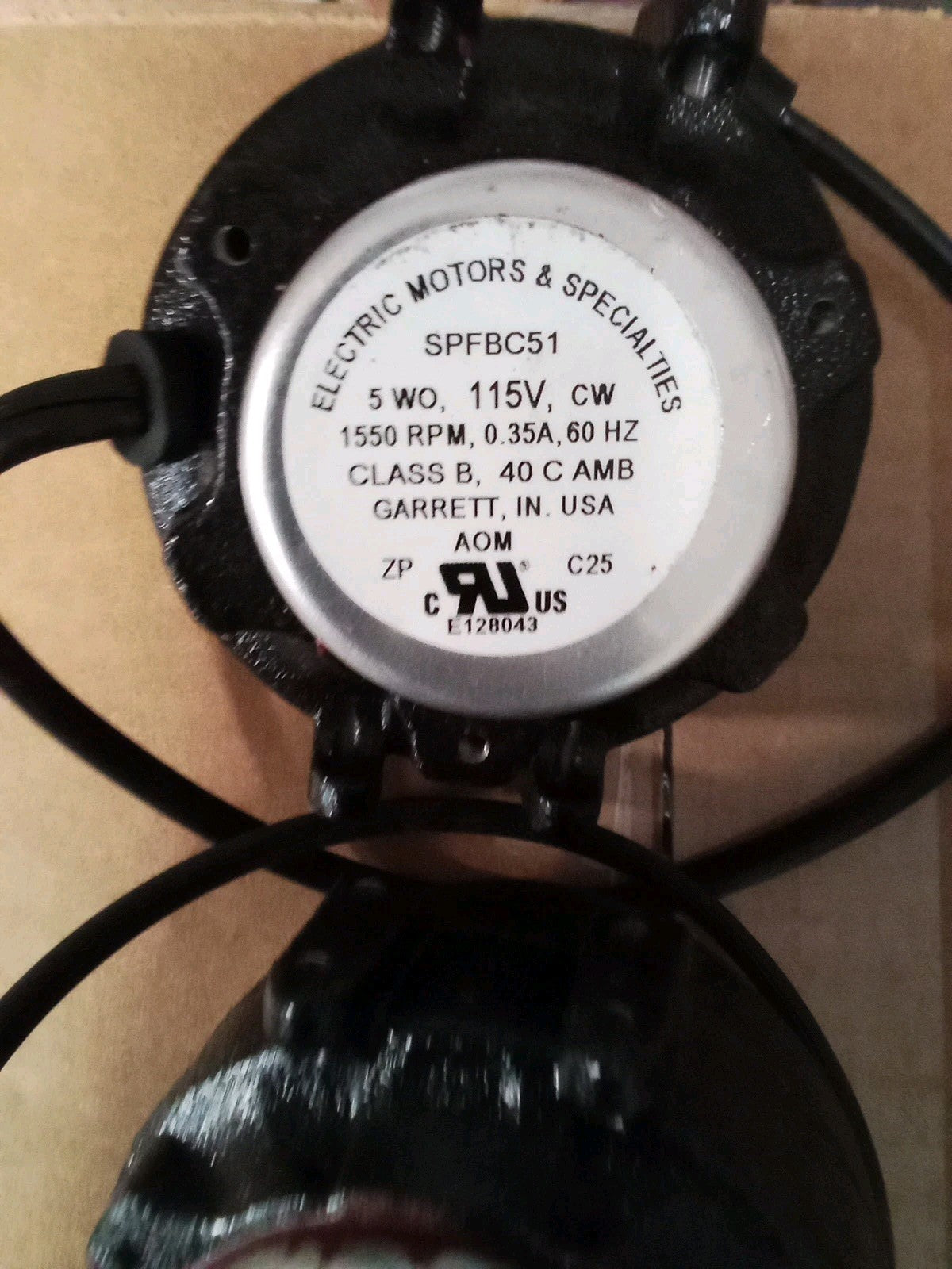 BRAND NEW Em&S Spfbc51 Unit Bearing Motor, 5 Wo, 115 Volt, Original Oem Motor