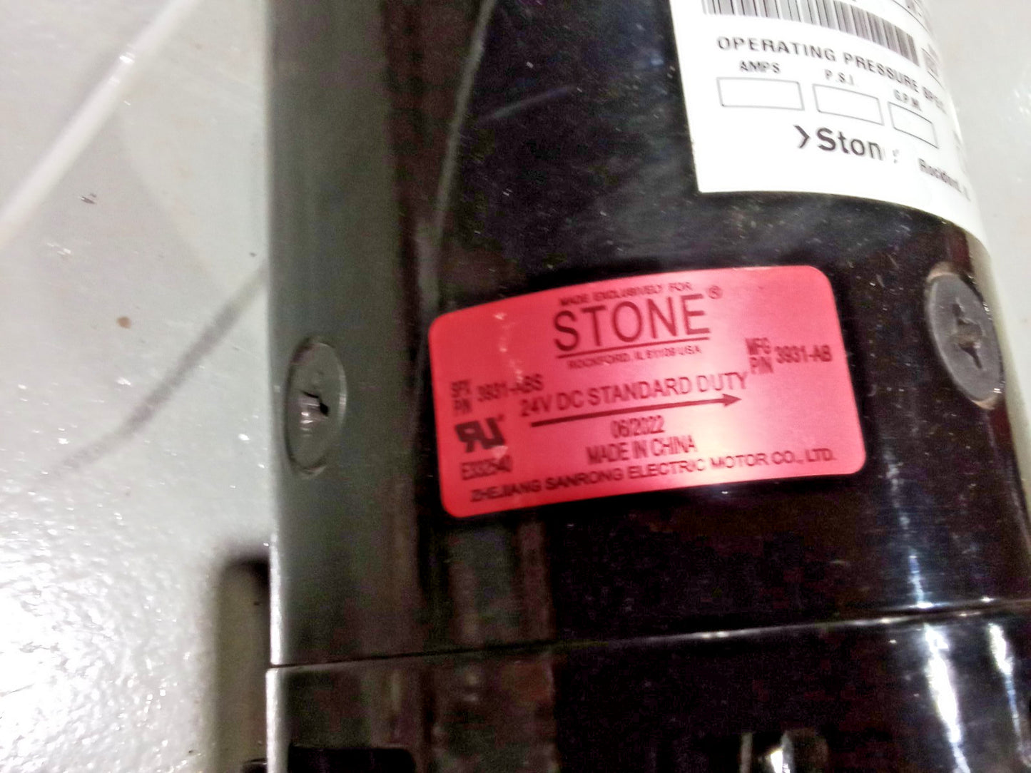 Stone DM-1006-A 24VDC Hydraulic Motor Pump Assembly Raymond 1163002/001 2000 PSI